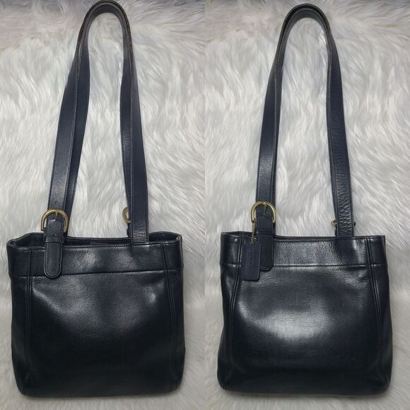COACH|Vintage Waverly Black Leather Shoulder Tote Bag - Picture 1 of 9